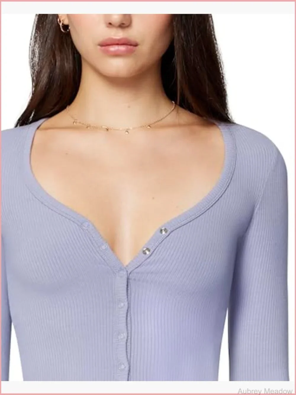 Women's V-Neck Long Sleeve Cardigan Fitted Snap Button Top